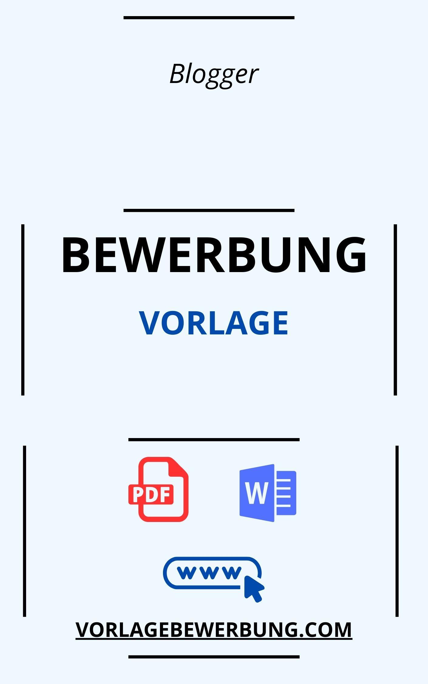 Bewerbungsschreiben Als Blogger | Vorlage - Muster